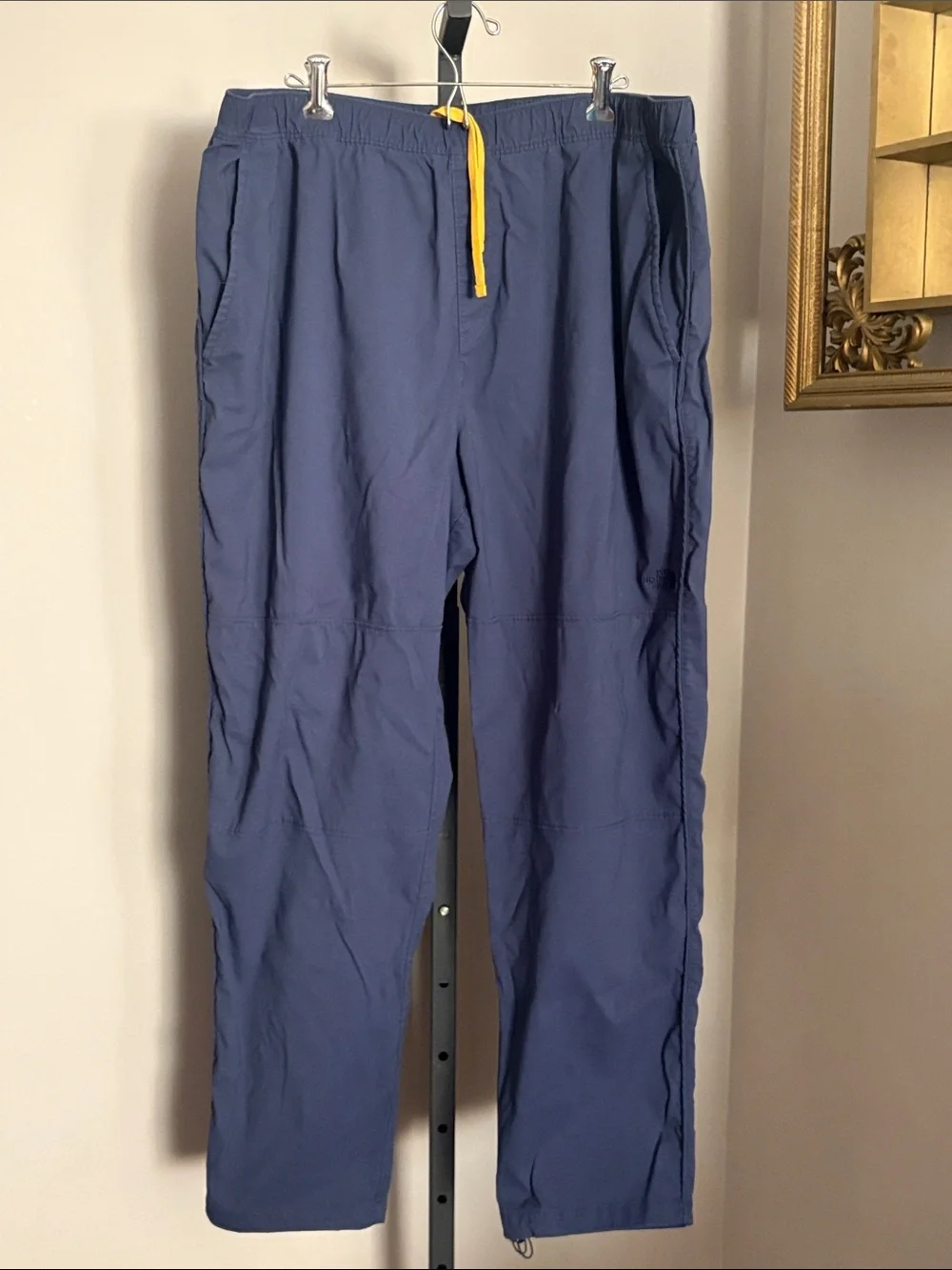 The North Face Class V Men's XL Navy Pants with Yellow Drawstring